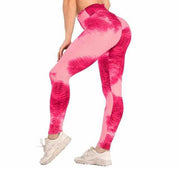 High waist hip tight tie-dye track pants - Blue Force Sports
