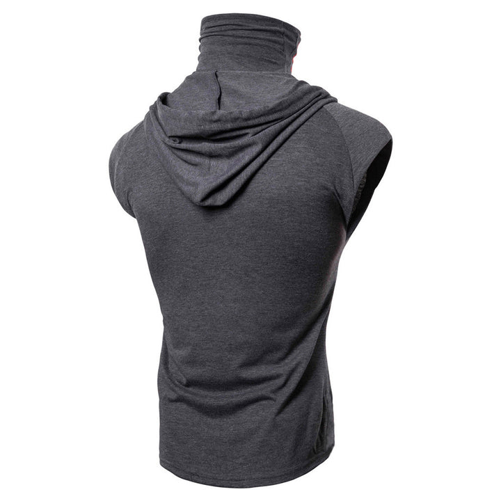 Mens Mask Button Sports Vest Hooded - Blue Force Sports