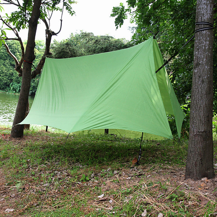 Outdoor Canopy Camping Poleless Tent Hammock Awning Camping Mat Shelter Sunshade Protection - Blue Force Sports