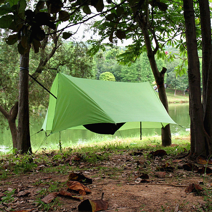 Outdoor Canopy Camping Poleless Tent Hammock Awning Camping Mat Shelter Sunshade Protection - Blue Force Sports