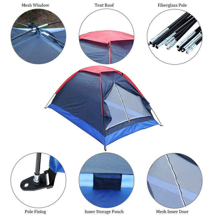 Outdoor Double Single-Layer Couple Camping Tent - Blue Force Sports