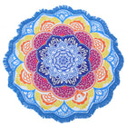 Round Printed Bath Towel Beach Towel Yoga Mat - Blue Force Sports