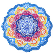 Round Printed Bath Towel Beach Towel Yoga Mat - Blue Force Sports