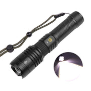 Super Bright Flashlight Zoomable USB Rechargeable Electric Torch 5 Modes Torch Outdoor Fishing Waterproof - Blue Force Sports