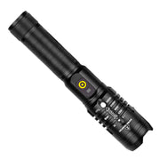 Super Bright Flashlight Zoomable USB Rechargeable Electric Torch 5 Modes Torch Outdoor Fishing Waterproof - Blue Force Sports