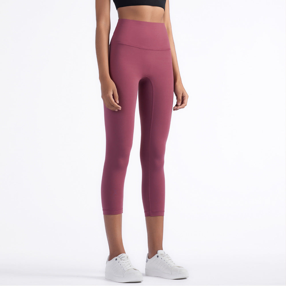 Yoga Pants Women's High-Waisted Abdomen And Hips Cropped Fitness Pants - Blue Force Sports