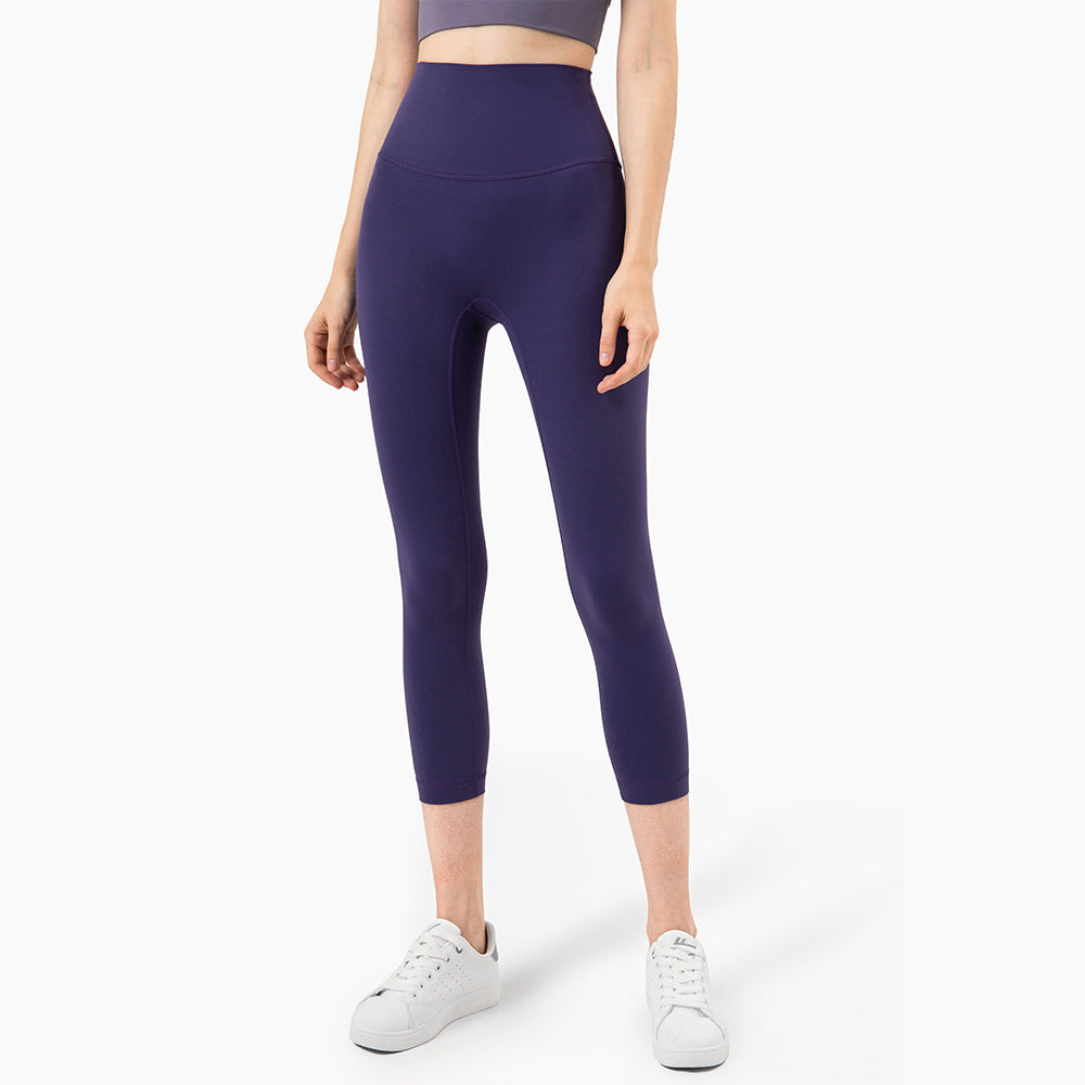 Yoga Pants Women's High-Waisted Abdomen And Hips Cropped Fitness Pants - Blue Force Sports