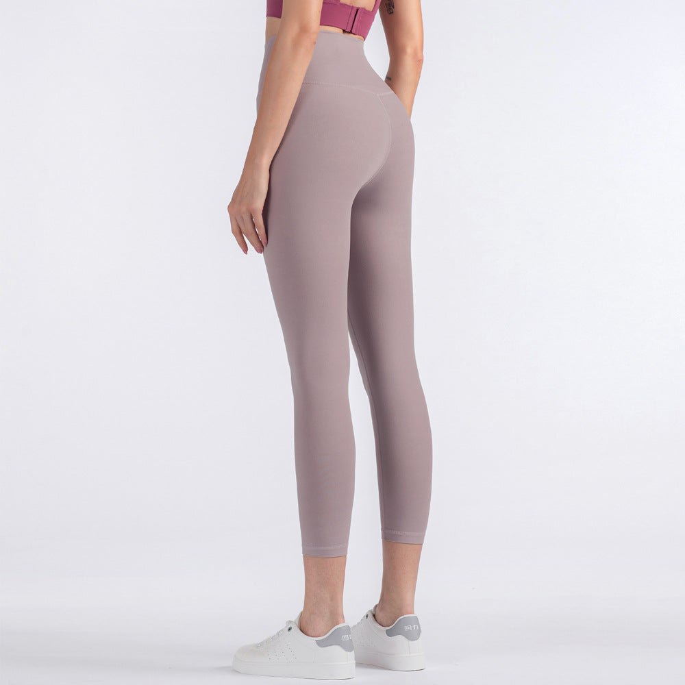 Yoga Pants Women's High-Waisted Abdomen And Hips Cropped Fitness Pants - Blue Force Sports