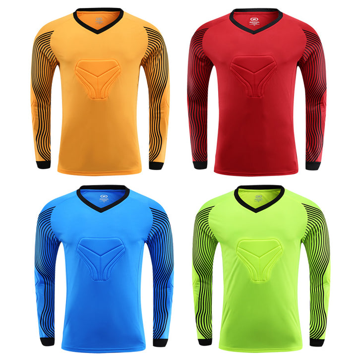 Football Goalkeeper Clothing Suit Thickened Goalkeeper Clothing Goalkeeper Shorts Football Uniform Jersey Gantry Shirt Short Sleeve Long Sleeve - Blue Force Sports