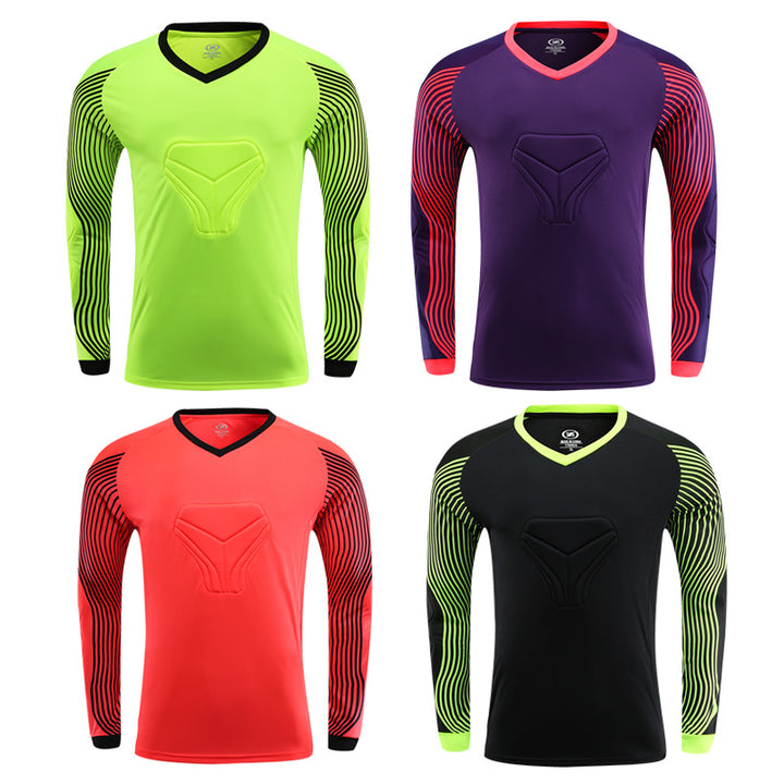 Football Goalkeeper Clothing Suit Thickened Goalkeeper Clothing Goalkeeper Shorts Football Uniform Jersey Gantry Shirt Short Sleeve Long Sleeve - Blue Force Sports