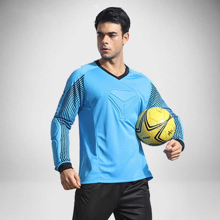 Football Goalkeeper Clothing Suit Thickened Goalkeeper Clothing Goalkeeper Shorts Football Uniform Jersey Gantry Shirt Short Sleeve Long Sleeve - Blue Force Sports