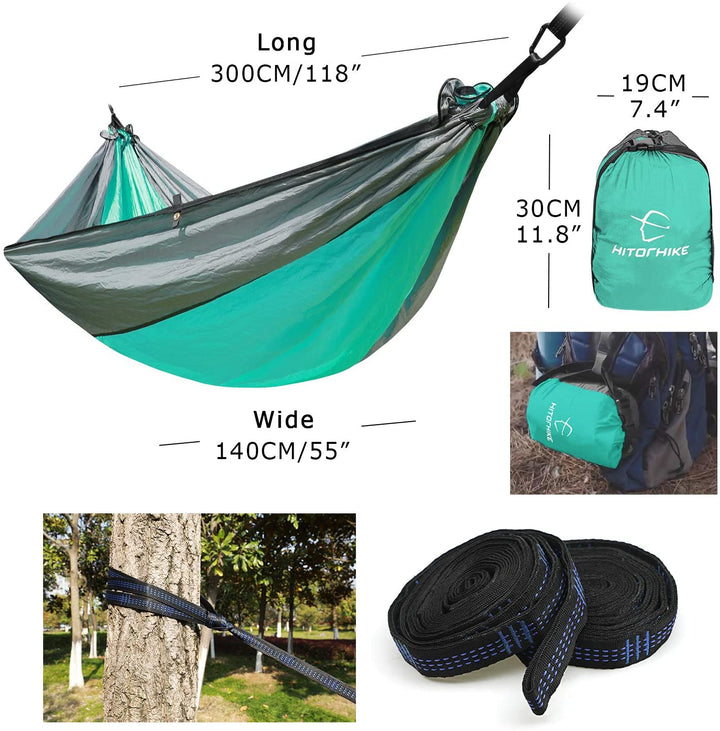 Backpacking Hammock - Portable Nylon Parachute Outdoor Double Hammock - Blue Force Sports