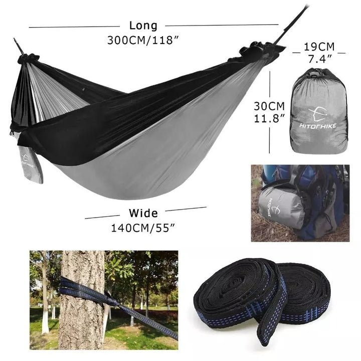 Backpacking Hammock - Portable Nylon Parachute Outdoor Double Hammock - Blue Force Sports