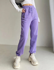 Drawstring Elastic Waist Drawstring Sweatpants - Blue Force Sports