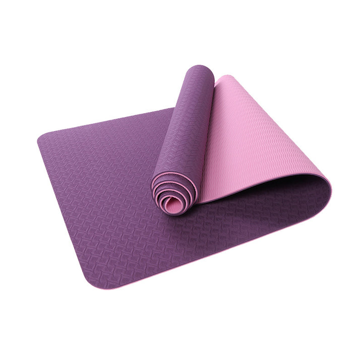 Yoga Mat Two-Color 6Mm Posture Line Yoga Mat Fitness Mat - Blue Force Sports