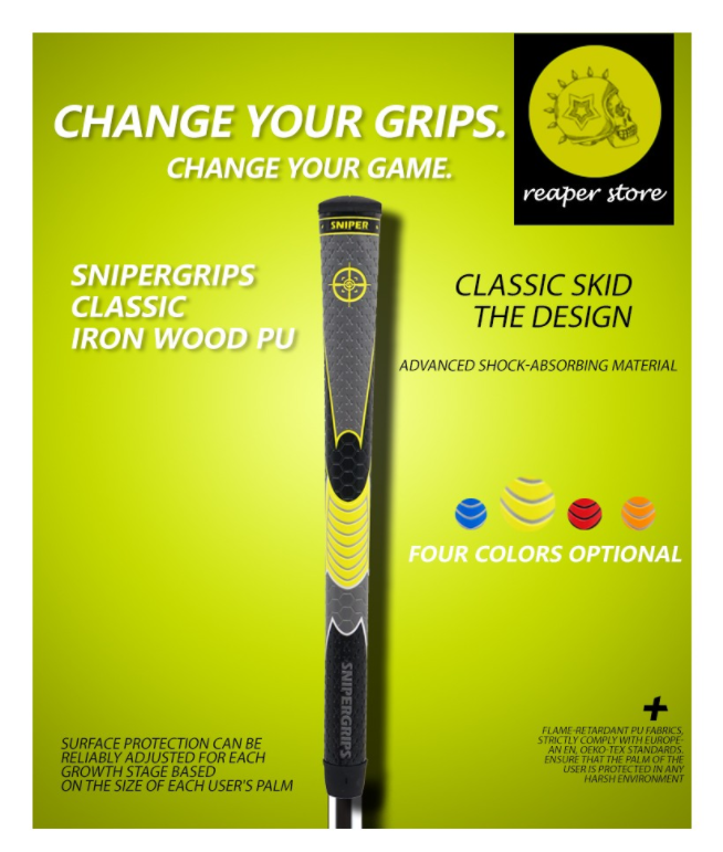 Genuine Grip 35G Super Light Iron Grip Wood Grip Men'S And Women'S Club Rubber Handle Set - Blue Force Sports