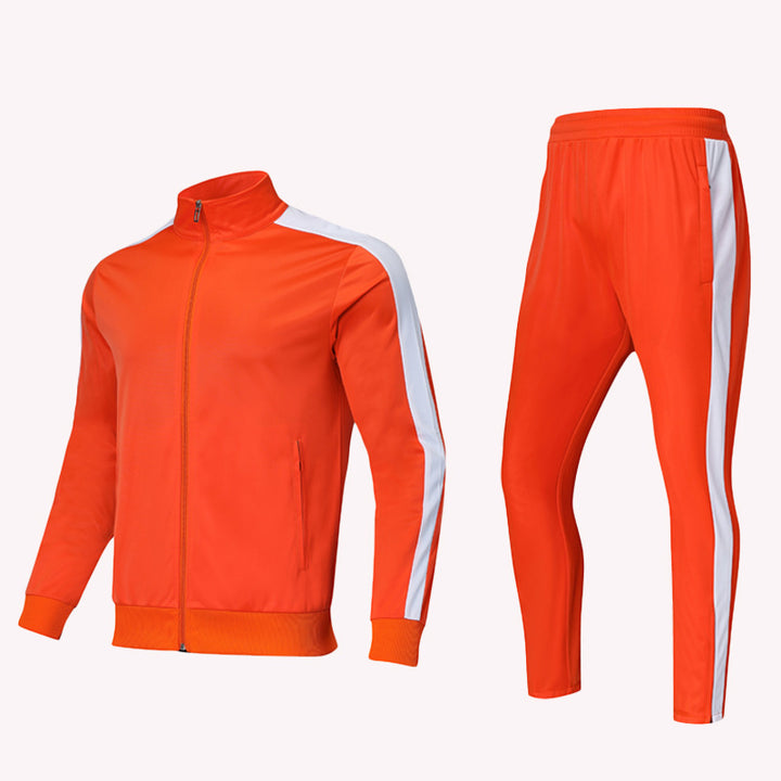 Sports Suit Long-Sleeved Jacket Plus Velvet Two-Piece Casual Morning Jogger Training Sweater Jacket - Blue Force Sports