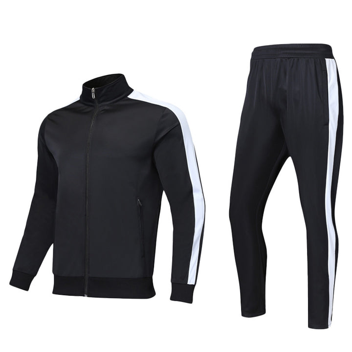 Sports Suit Long-Sleeved Jacket Plus Velvet Two-Piece Casual Morning Jogger Training Sweater Jacket - Blue Force Sports