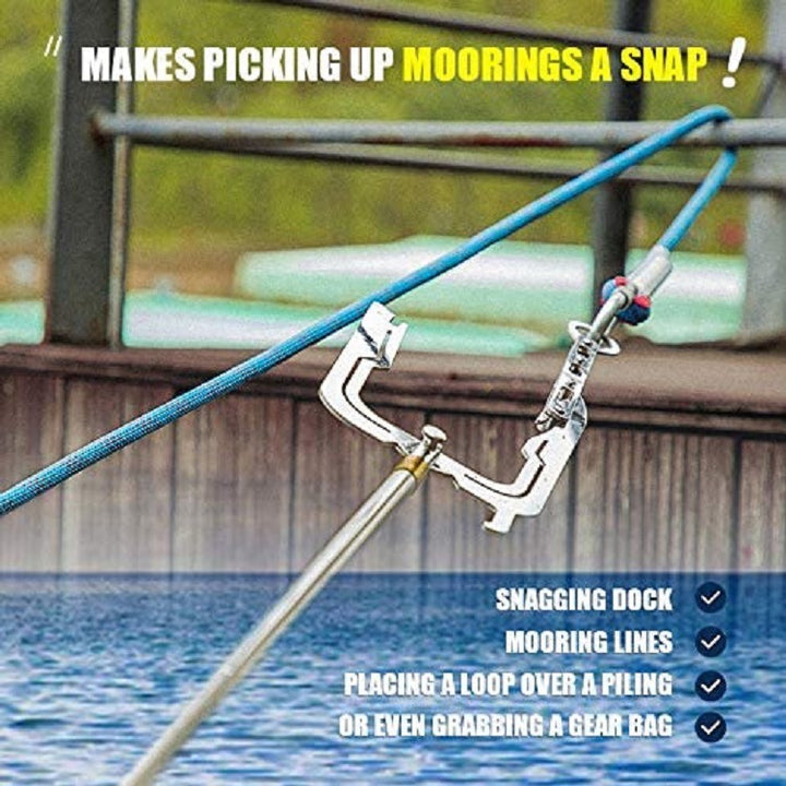 Boat Hook U-Shaped Mooring Rope Simple Long-Distance Threader Dock Hook Multi-Purpose Base Hook - Blue Force Sports