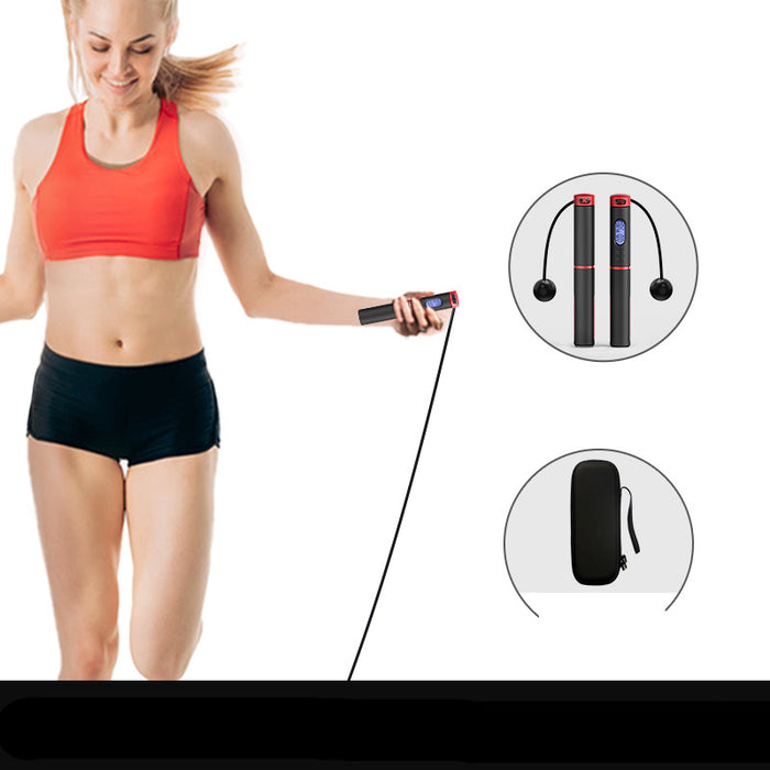 Rope Skipping Weight Loss Fat Burning Female Thin Fitness Exercise Ropeless Counting Special Weight-Bearing Rope Steel Wire Health Professional Dance - Blue Force Sports