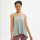 Cross-Border Hot Style Solid Color Loose Sleeveless Blouse, Wicking, Quick-Drying, Breathable Yoga Wear Sports Vest Women - Blue Force Sports