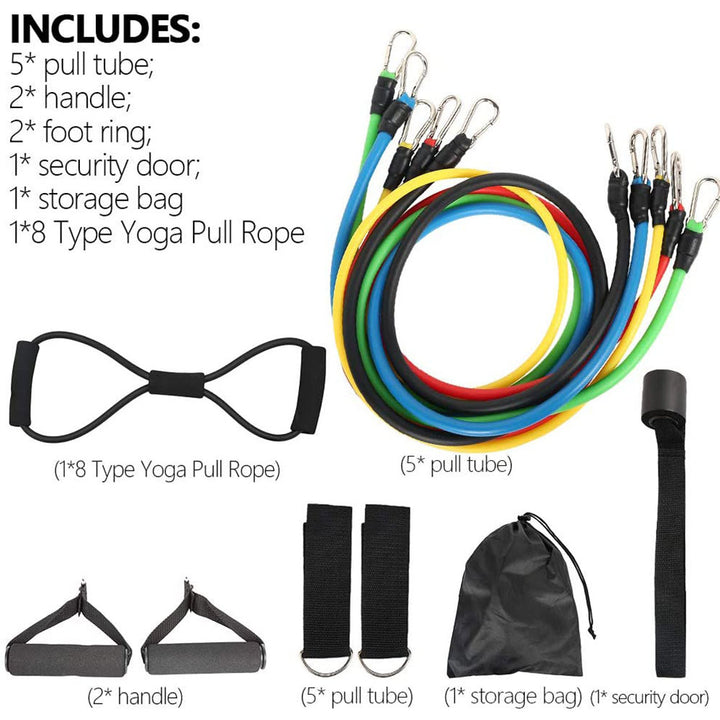 Rally Rope Set 11 Piece Set Rally Resistance Bands Latex Rally Band Fitness Band Rally Tube - Blue Force Sports