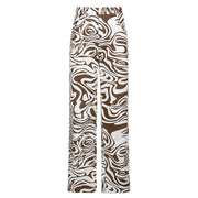 Cross Border AliExpress Spring And Summer New Female Blue Animal Pattern Loose Street Casual Straight Woven Pants - Blue Force Sports