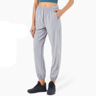 New European And American  Elastic High Waist Peach Hip Fitness Pants Plus Size Casual Sports Pants Women Loose Leggings - Blue Force Sports