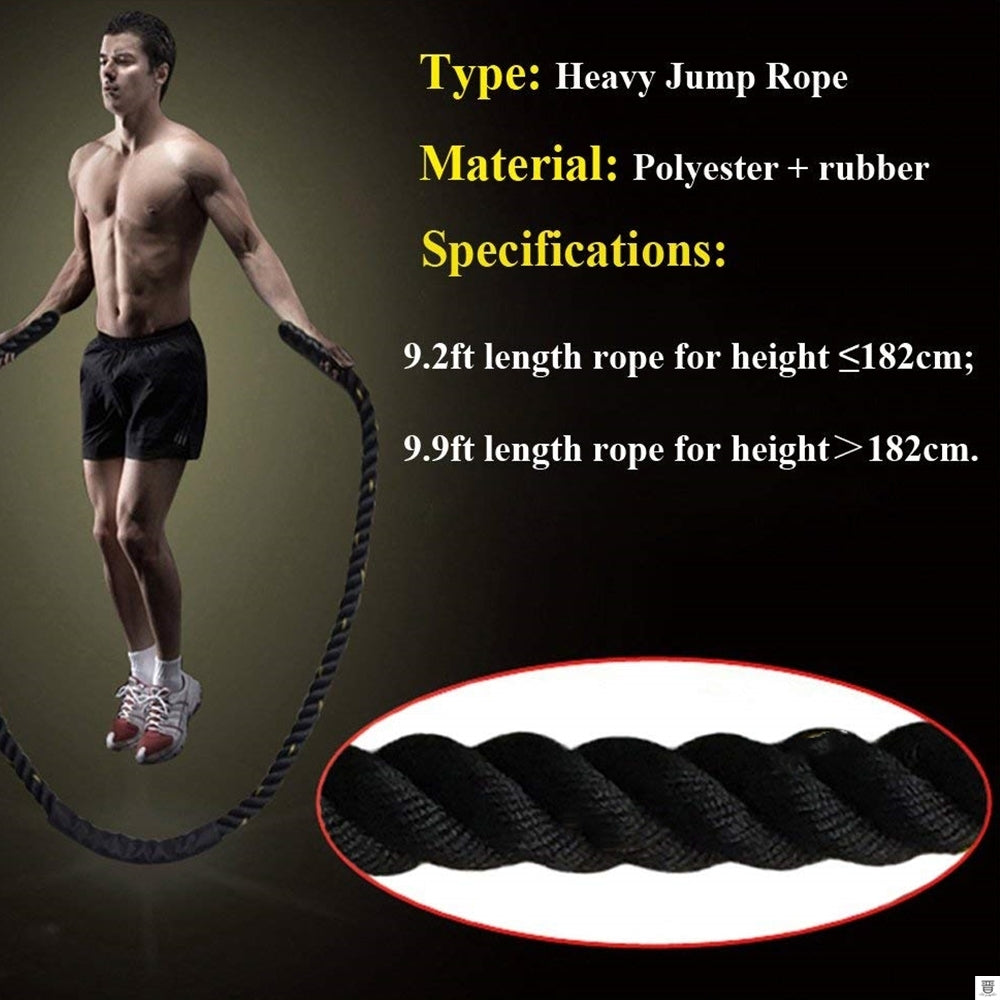 25mm Fitness Heavy Jump Rope Crossfit Weighted Battle - Blue Force Sports