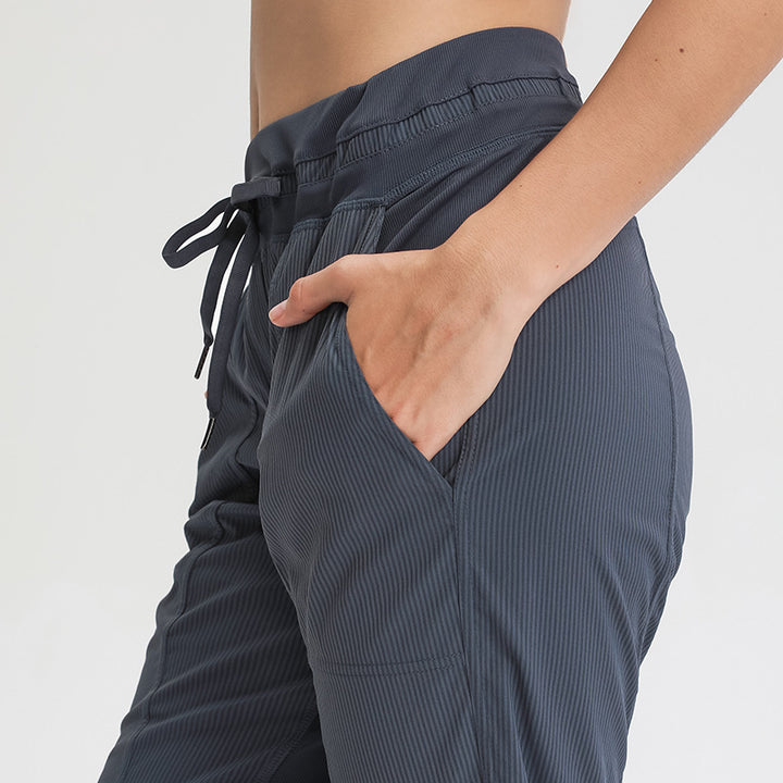 Loose Straight Sports Fitness Pocket Yoga Pants - Blue Force Sports