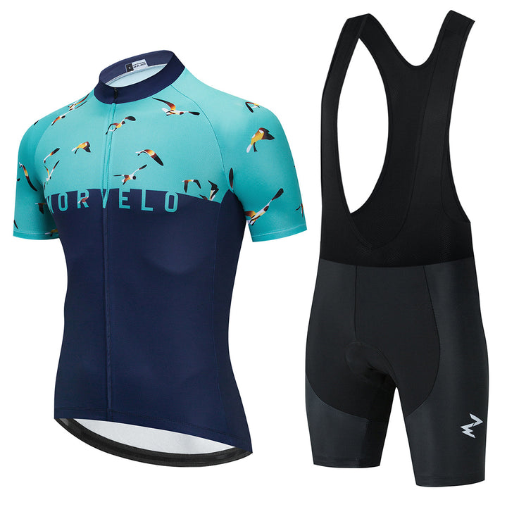 New Summer Short-Sleeved Cycling Jersey Suit Breathable Bicycle Sportswear Uniform Custom Cycling Jersey - Blue Force Sports