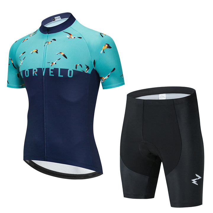 New Summer Short-Sleeved Cycling Jersey Suit Breathable Bicycle Sportswear Uniform Custom Cycling Jersey - Blue Force Sports