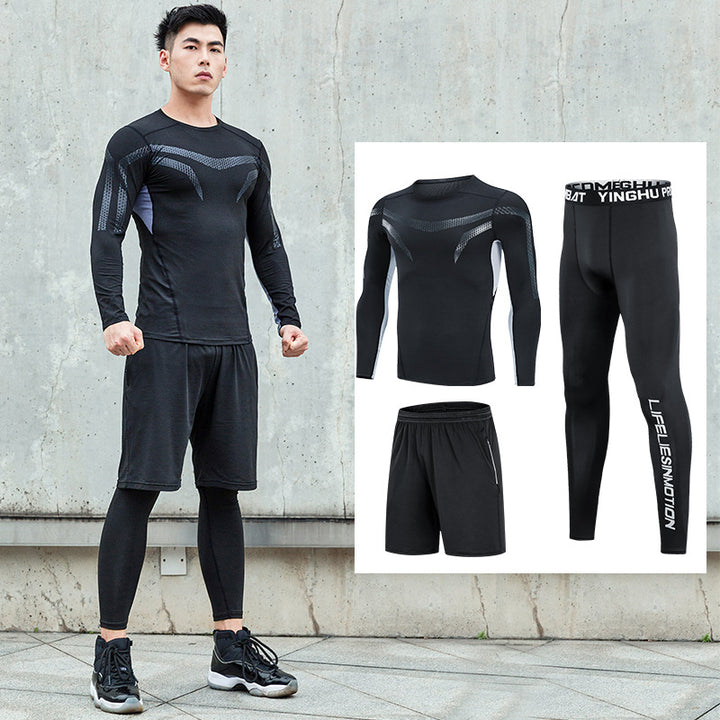 Men'S Fitness Clothing Running Sports Quick-Drying Clothing Training Clothing - Blue Force Sports