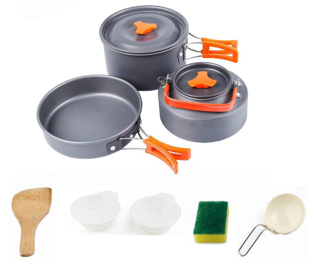 Outdoor Portable Cookware Mess Kit Camping Hiking Picnic - Blue Force Sports