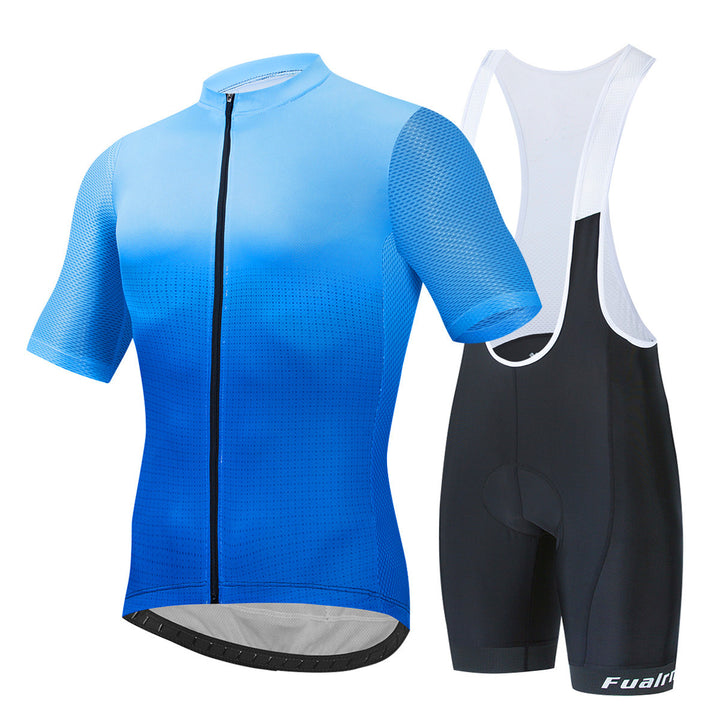 Summer Short Sleeve Ride Strap Set Breathable Mountain Bike Ride Equipment - Blue Force Sports