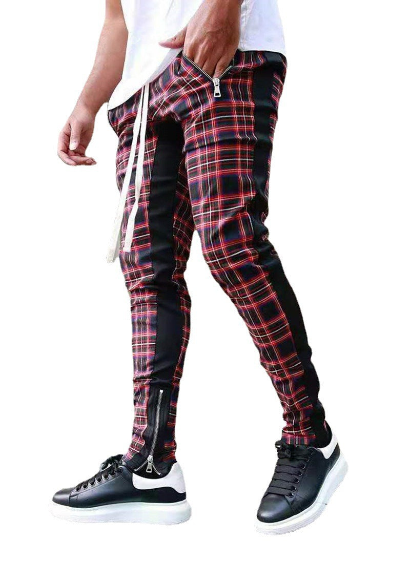 New Casual Pants Stand Alone Wish AliExpress Hot Style Men's Sports Pants Hit Color Cotton Straight-Leg Pants - Blue Force Sports