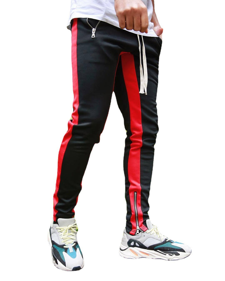 New Casual Pants Stand Alone Wish AliExpress Hot Style Men's Sports Pants Hit Color Cotton Straight-Leg Pants - Blue Force Sports