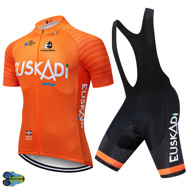 Orange Short Sleeve 12D Cycling Jersey Summer Sports Suit - Blue Force Sports