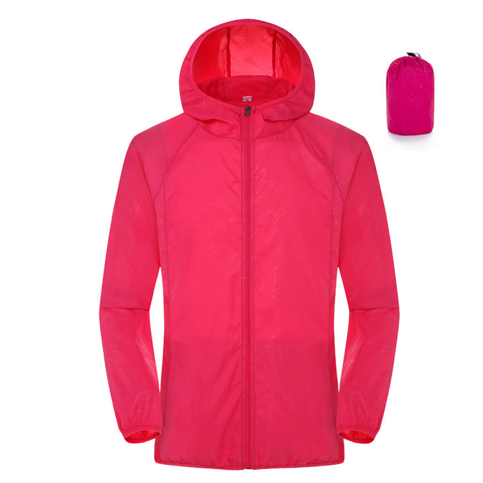 Summer Outdoor Sun Protection Clothing Women'S Lightweight Waterproof Windbreaker - Blue Force Sports