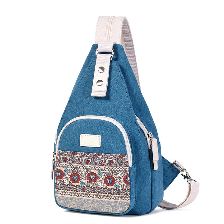 Canvas Chest Bag Unisex Leisure Bag Personality Ethnic Style - Blue Force Sports