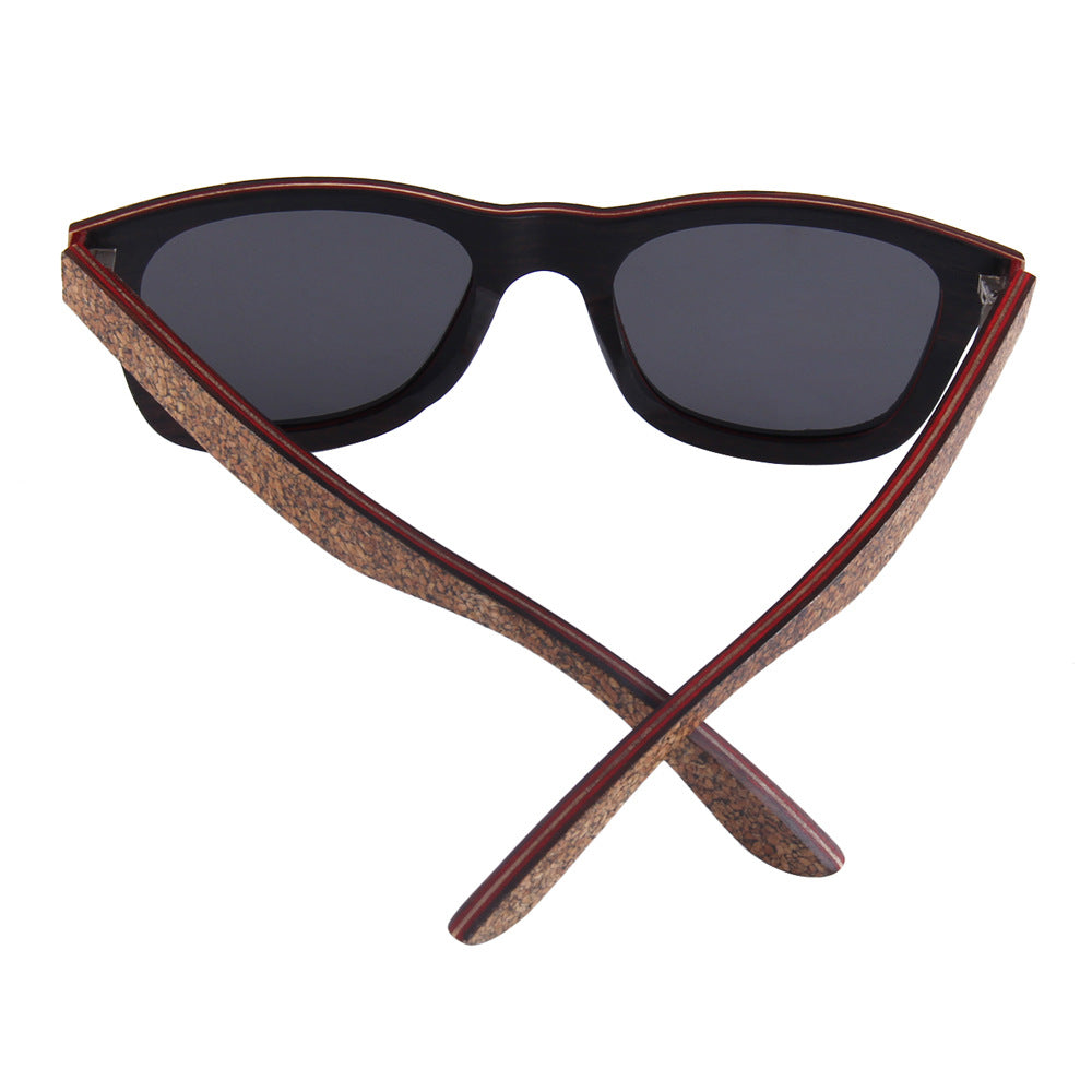 Factory Wholesale Cork Wood Sunglasses, Polarized True Film All Bamboo And Wood Sunglasses, European And American Fashion Sunglasses - Blue Force Sports
