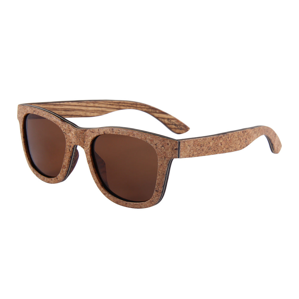 Factory Wholesale Cork Wood Sunglasses, Polarized True Film All Bamboo And Wood Sunglasses, European And American Fashion Sunglasses - Blue Force Sports