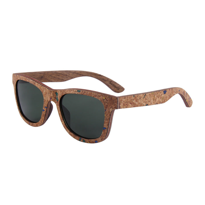 Factory Wholesale Cork Wood Sunglasses, Polarized True Film All Bamboo And Wood Sunglasses, European And American Fashion Sunglasses - Blue Force Sports
