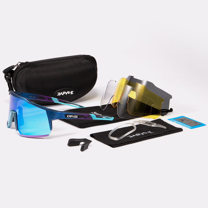 Cycling Glasses Polarized Goggles Mountain Road Bike Glasses - Blue Force Sports