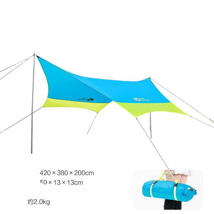 MU Gaodi Canopy Tent Portable Outdoor Portable Junting Ultra-light Awning Camping Camping Rainproof Sun Protection Equipment - Blue Force Sports