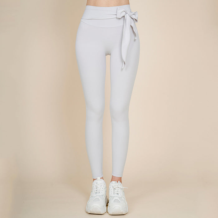 Nude Sports Yoga Wear Trousers Korean Fashion Quick-drying Stretch Fitness Yoga Pants Women - Blue Force Sports