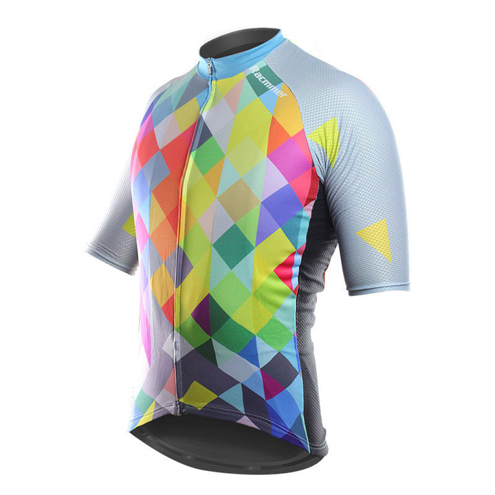 Athletics Series Color Striped Ribbed Cycling Jersey - Blue Force Sports