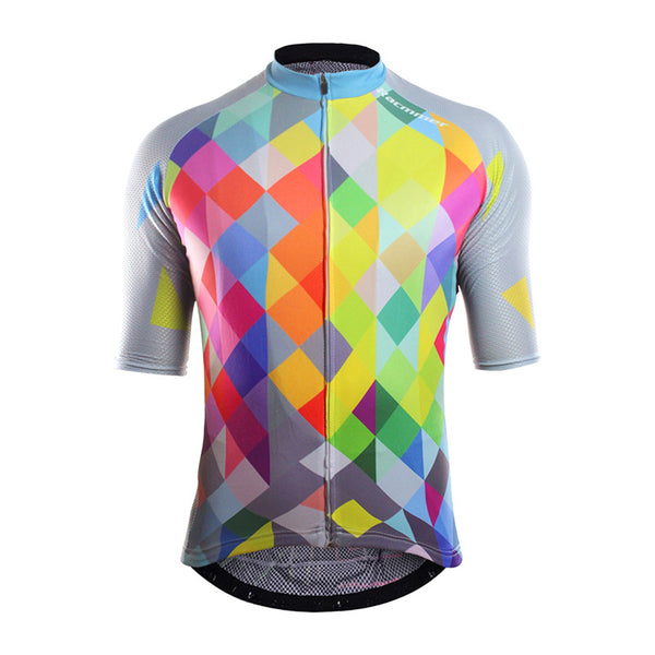 Athletics Series Color Striped Ribbed Cycling Jersey - Blue Force Sports