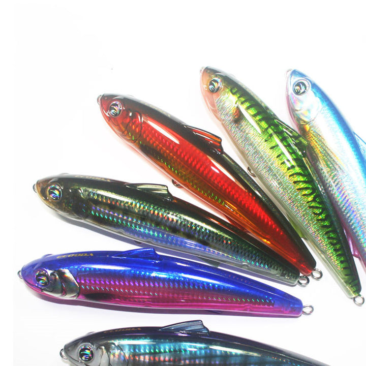 Flat Bait Deep Sea Long-distance Floating Water Big Pencil Wave Climbing Road Sub Bait Trolling - Blue Force Sports