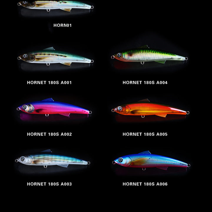 Flat Bait Deep Sea Long-distance Floating Water Big Pencil Wave Climbing Road Sub Bait Trolling - Blue Force Sports